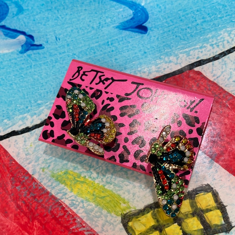 Betsy Johnson butterfly earrings